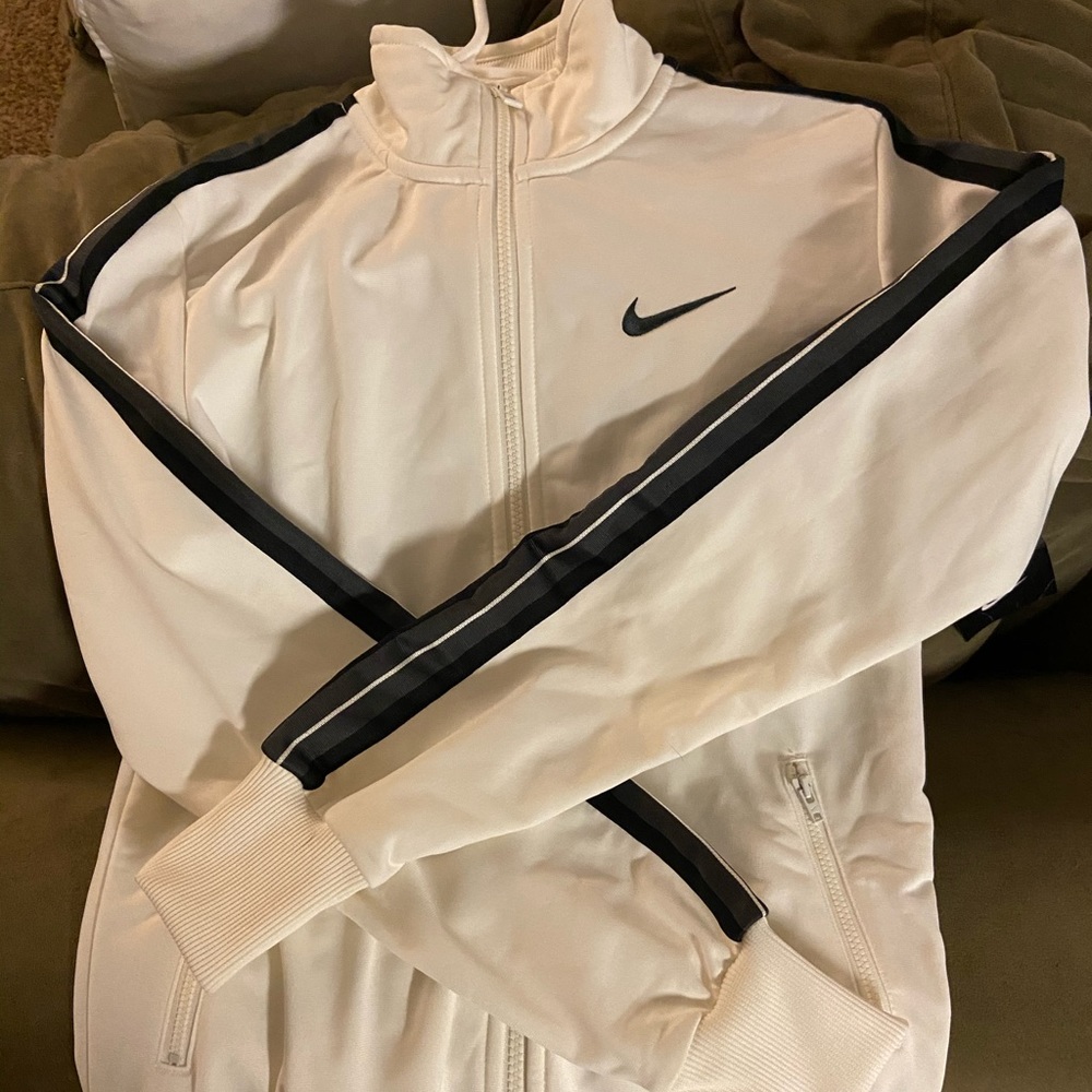 Adult Women’s Nike White Full Zipper Track Jacket